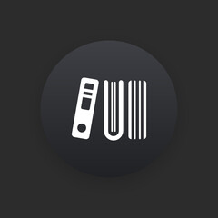 Book Library -  Matte Black Web Button