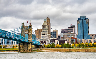 Cityscape of Cincinnati in Ohio, USA