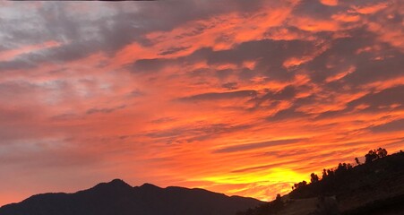 sunset in the mountains