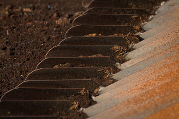 plow on brown ground