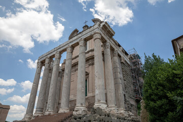 The Temple of Antoninus and Faustina is an ancient temple in Roman forum
