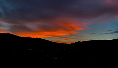 sunset in the mountains