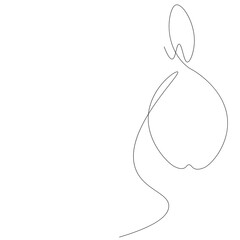 Pear on white background vector illustration