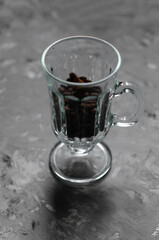 coffee beans in takan for latte on the table