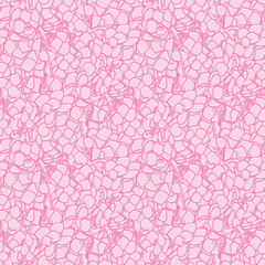 Fototapeta premium Pink Hydrangeas vector repeat pattern. Cute abstract floral seamless illustration background.