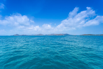 Calm Sea and Blue Sky Background