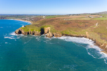 Aerial photograph of Rinsey, near Porthleven, Cornwall, England, United Kingdom