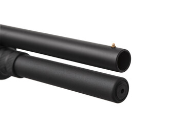 Modern semi-automatic tactical shotgun isolate on white background. Modern weapons on a light background.