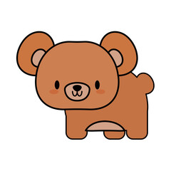 cute bear baby kawaii, line and fill style icon
