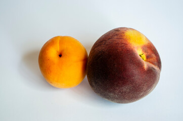 peach with apricot on a white background