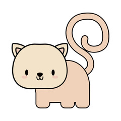cute cat puppy kawaii, line and fill style icon