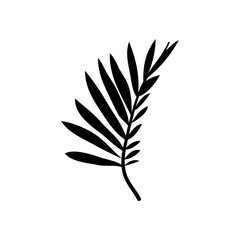 areca plam leaf icon, silhouette style