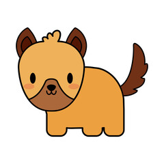 cute dog puppy kawaii, line and fill style icon