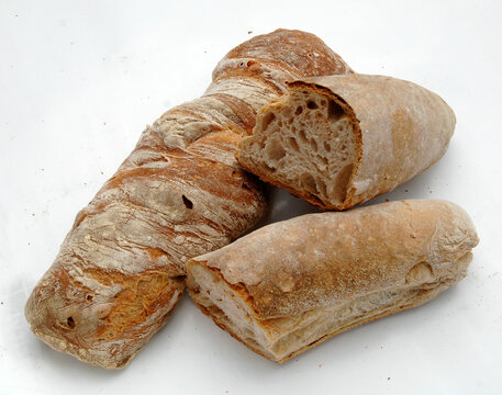 pane cafone is a typical southern italian bread from Campania region isolated on the white background