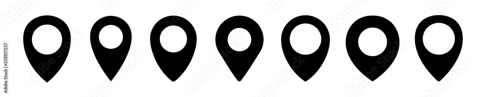 Poster map pointer icon set or gps location icon