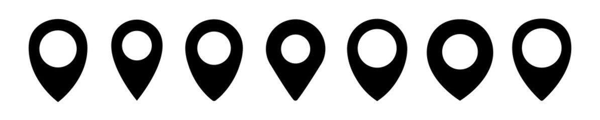 Map pointer icon set or GPS location icon