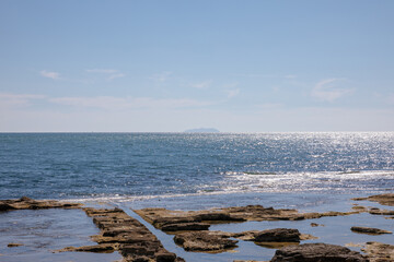 Panoramic view of Ligurian sea from Terrazza Mascagni (Mascagni terrace)