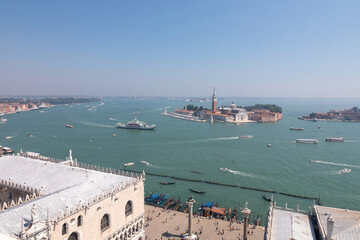 Panoramic view of San Giorgio Maggiore Island from St. Mark's Campanile