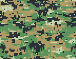 MARPAT camouflage seamless pattern. Digital (pixelated) texture. 
