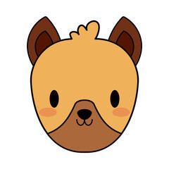 head of dog puppy kawaii, line and fill style icon
