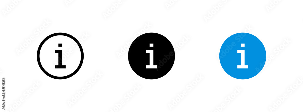 Poster info icon isolated in flat style. set vector button for web
