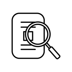 magnifying glass with document paper, line style