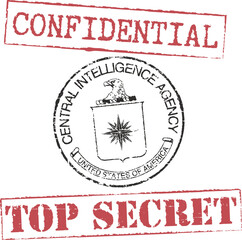 Grunge stamps 'CIA', 'confidential', 'top secret' - obrazy, fototapety, plakaty