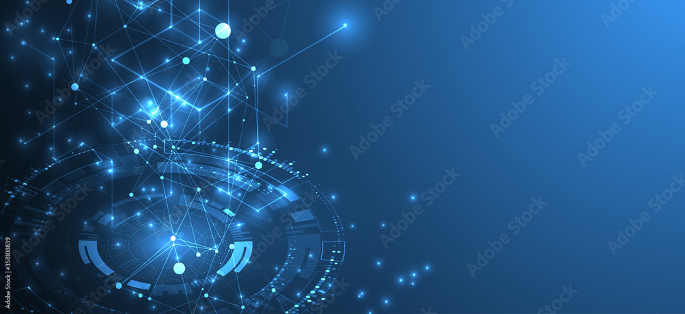 Aufkleber Abstract technology background. Hi-tech communication concept futuristic digital innovation background. Vector illustration