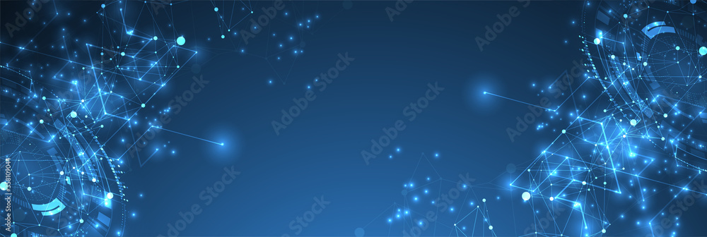 Aufkleber Abstract technology background. Hi-tech communication concept futuristic digital innovation background. Vector illustration