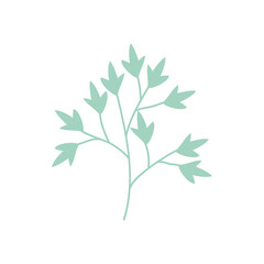 branch with leaves icon, flat style