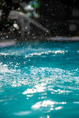 Bokeh light background in the pool.