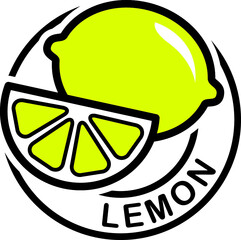 Round stamp 'Lemon'