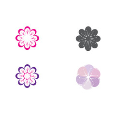 Set Beauty icon flowers design