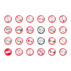 Set Of Different Collection Road Signs Vector Traffic