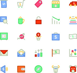 
Finance and Money Colored Vector Icons 4
