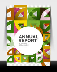 Obraz premium Business flyer annual report, circle and triangle shapes modern design