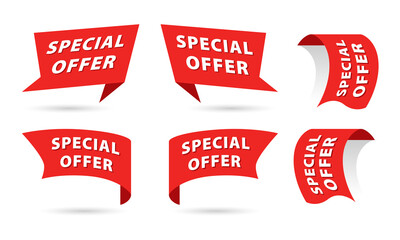 Special Offer label, banner set. Vector Illustration