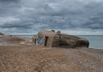 WW2 bunker at the North Sea coast in LildStrand, Denmark