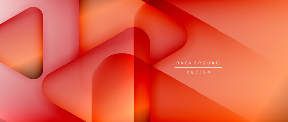 Triangle shapes geometric abstract background. 3D shadow effects and fluid gradients. Modern overlapping forms wallpaper for your text message