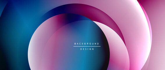 Circle modern geometric abstract background with liquid gradients