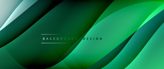 Fluid gradient waves with shadow lines and glowing light effect, modern flowing motion abstract background for cover, placards, poster, banner or flyer