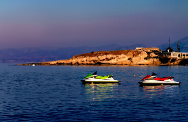 Obraz premium beautiful landscape on a warm sunny day by the sea