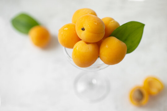 Ripe apricot in a glass © Аленка Иванова