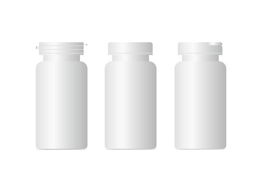 3D mockup plastic bottle for supplement food or medicine packaging