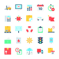 Global Logistics Flat Vector Icons