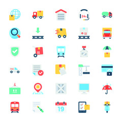 Global Logistics Colored Vector Icon in Flat Design
