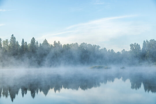 River before sunrise in the fog © Сергей Чирков
