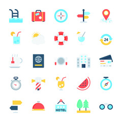 Travel Flat Vector Icons Collection
