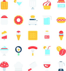 Pack of Food Vector Icons in Flat Style