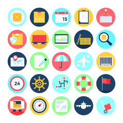 Global Logistics Flat Vector Icons